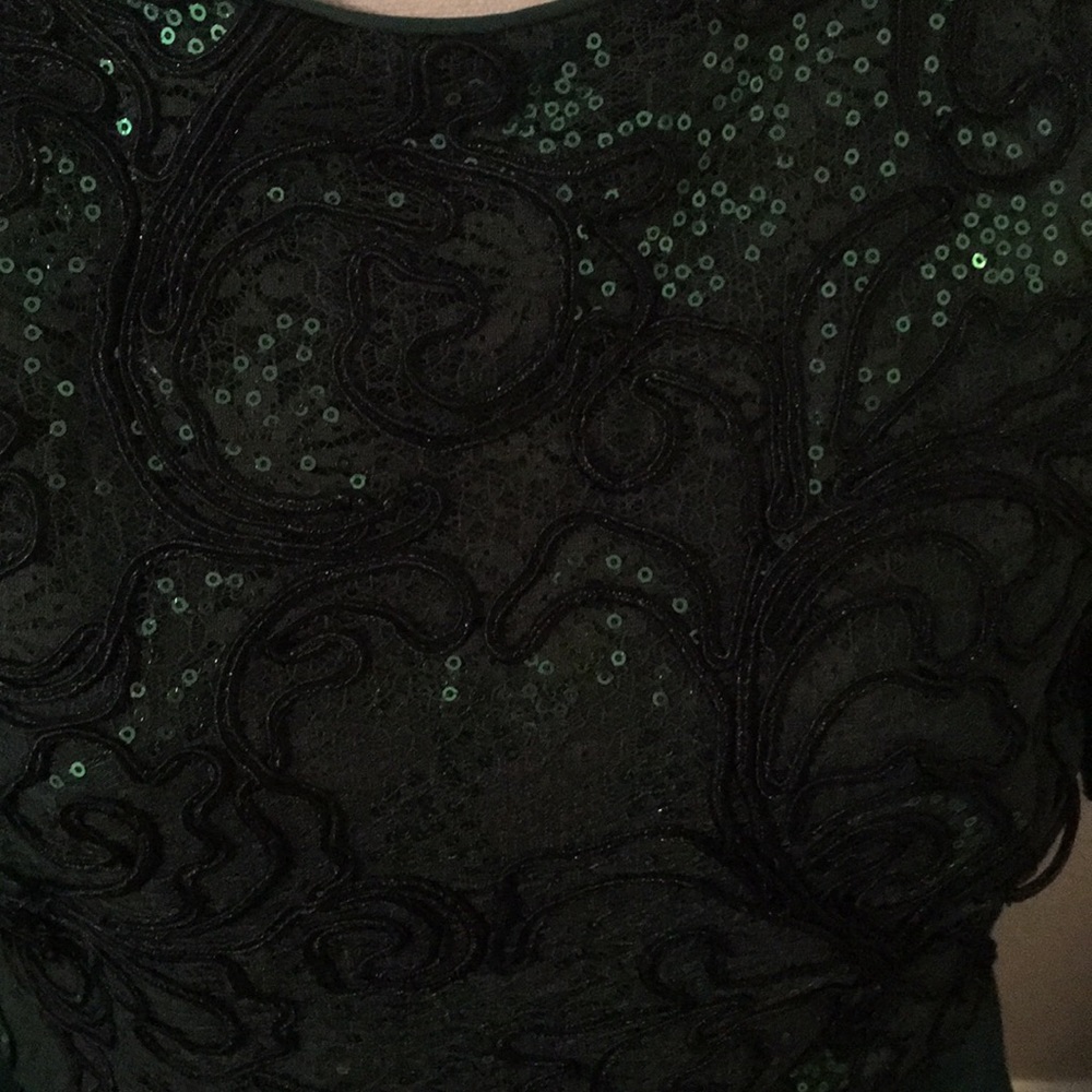 Belle Badgley mischka emerald lace & satin - Picture 3 of 4